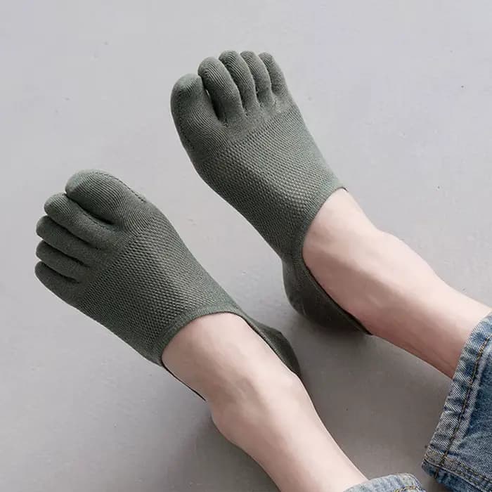 Chaussettes courtes respirantes à cinq doigts pour hommes et femmes, chaussons invisibles, chaussettes douces, absorbant la transpiration, bateau de rinçage, coton, haute qualité, nouveau