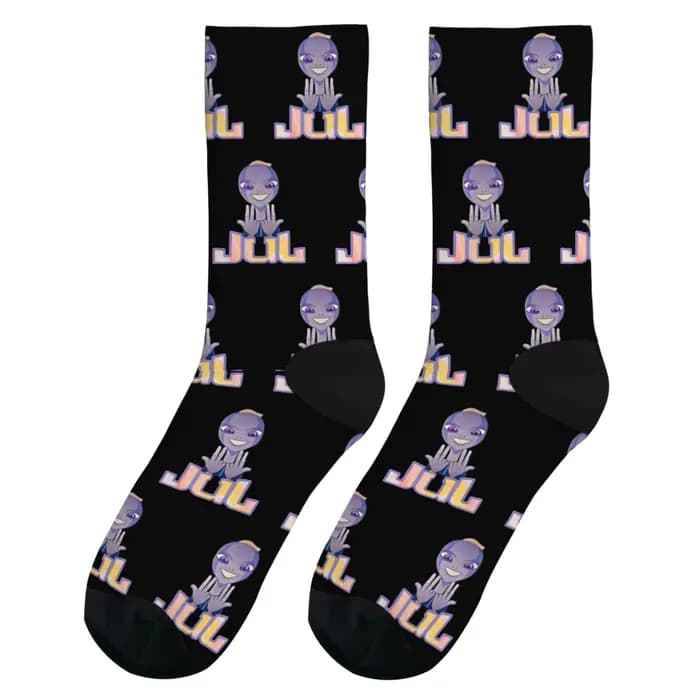 JUL rappeur français chaussettes Harajuku style rétro unisexe nouveauté drôle heureux