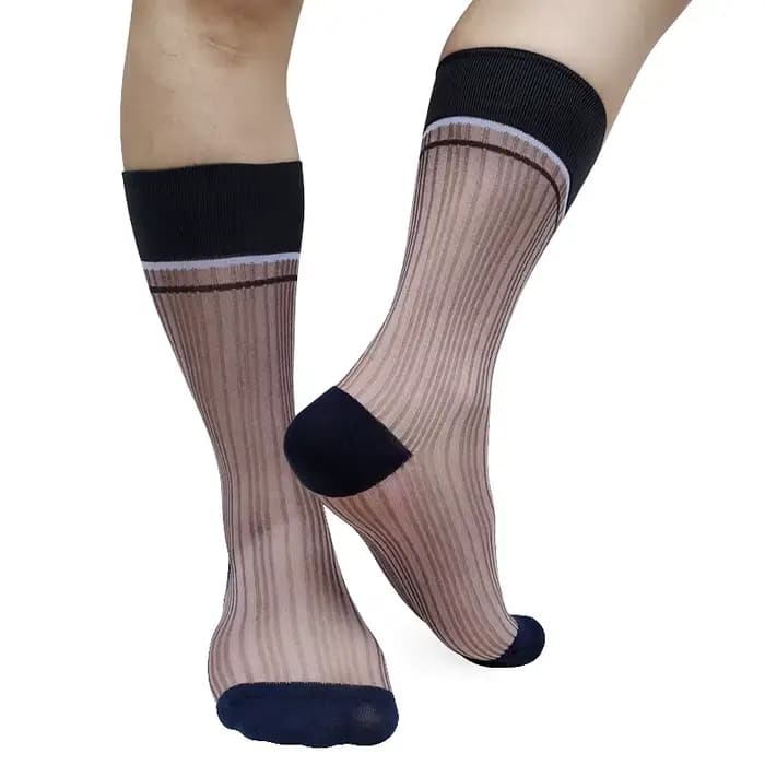 Chaussettes habillées en nylon et soie pour hommes
