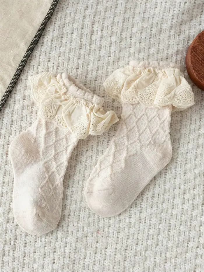 3 paires/lot de chaussettes pour bébés filles
