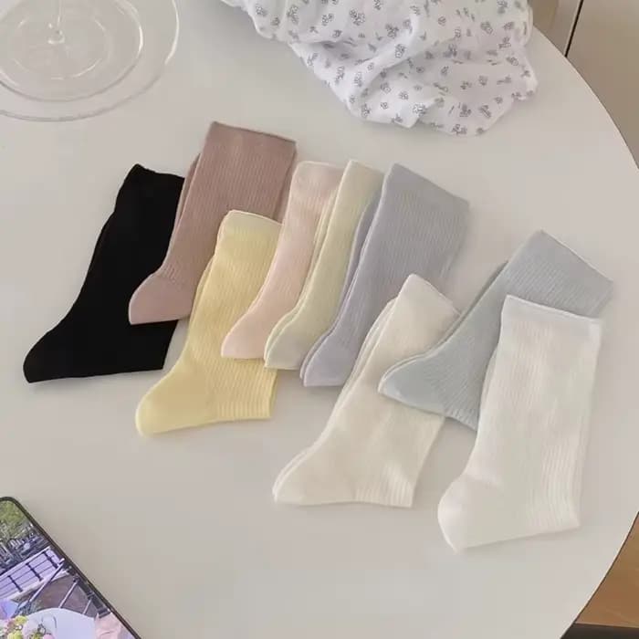 Chaussettes d'été femmes 76% Lyocell soie mince respirant couleur unie