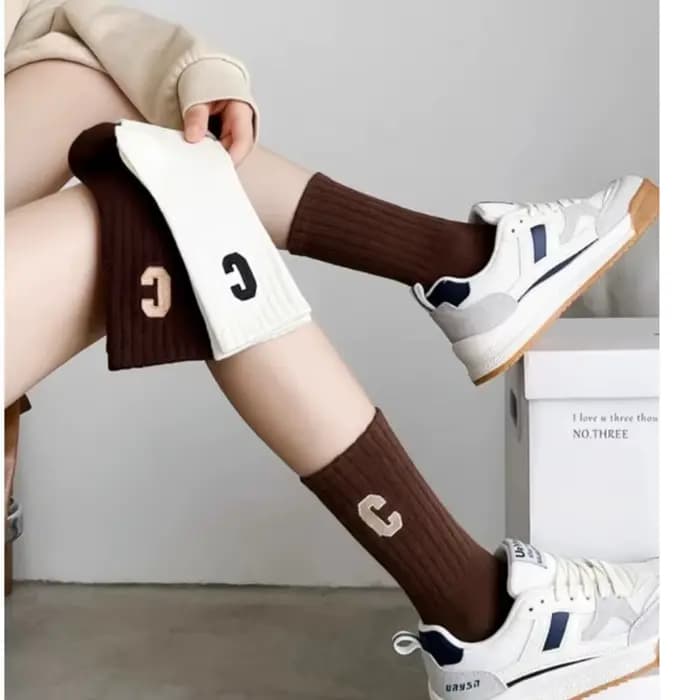 1/2 paires de chaussettes brodées en pur coton pour hommes et femmes