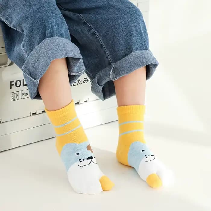 Chaussettes de sport en coton à deux doigts pour enfants