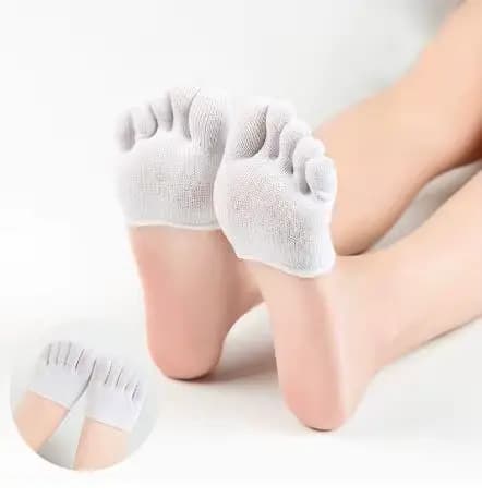 Chaussettes demi-paume en coton avec orteils pour femmes