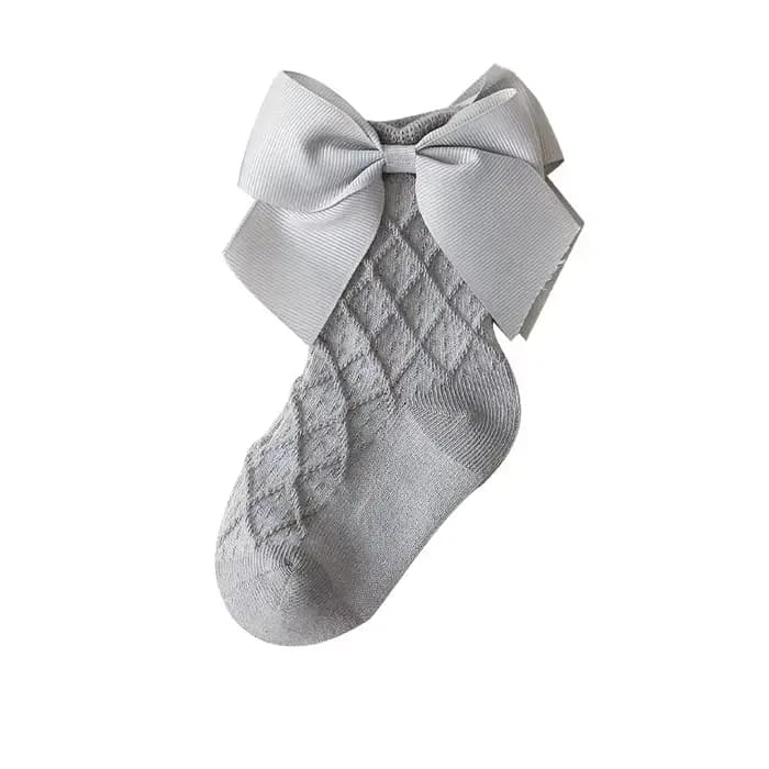 Chaussettes en coton à gros nœud pour filles