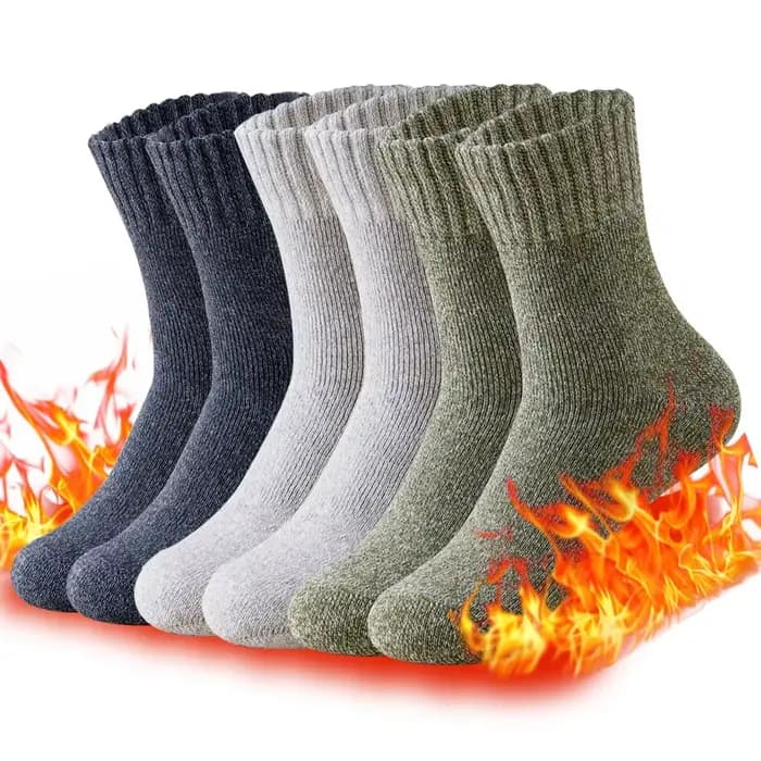 3 paires de chaussettes d'hiver en laine épaisse pour hommes