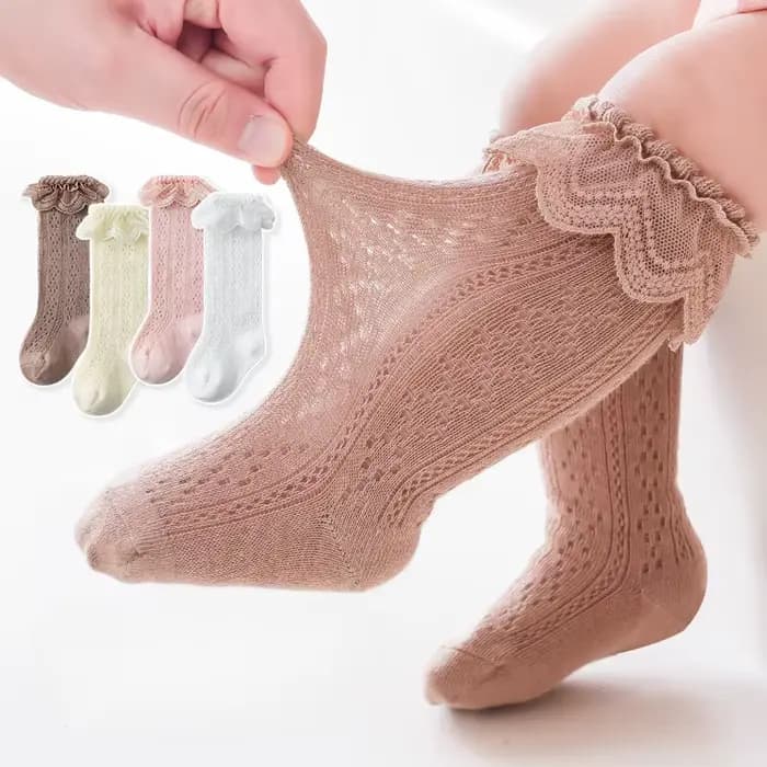 Chaussettes hautes en dentelle pour bébé
