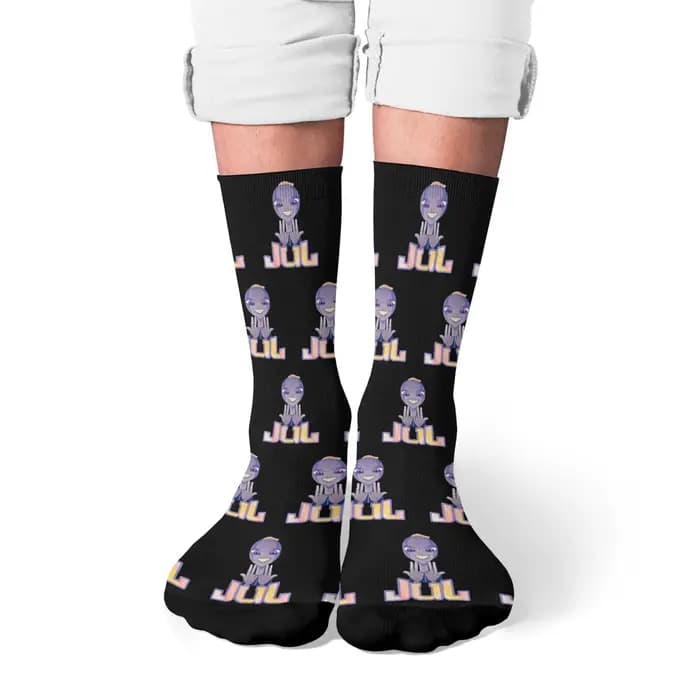 JUL rappeur français chaussettes Harajuku style rétro unisexe nouveauté drôle heureux