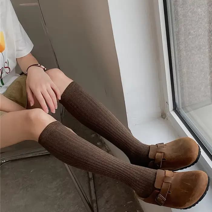 Ogo-Chaussettes longues en coton pour femme