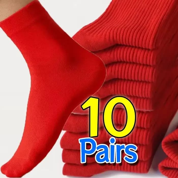 Chaussettes rouges en coton pour hommes et femmes