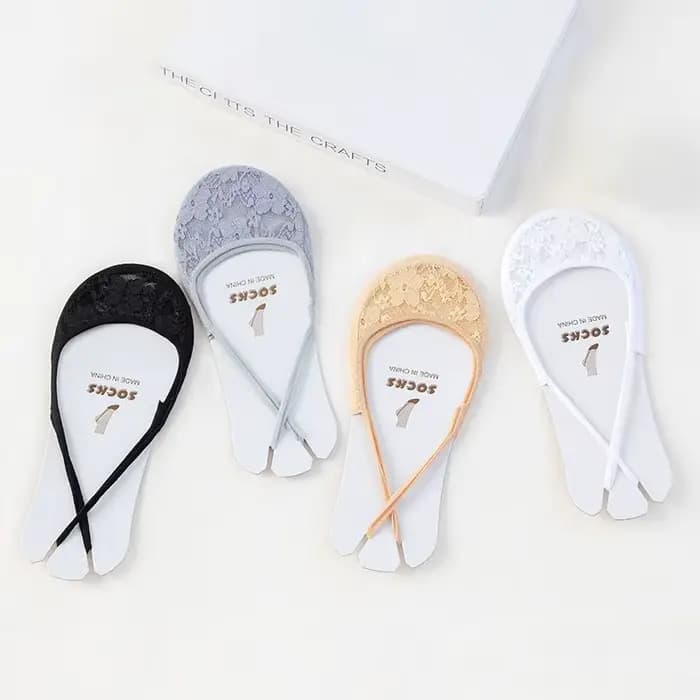Chaussettes Bateau Transparentes en Dentelle pour Femme