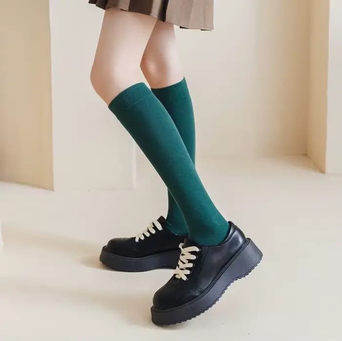 Harajuku rétro femmes coton hiver longues chaussettes hautes décontracté JK épais chaud dame cadeau Ancora rouge noir jaune gris école fille