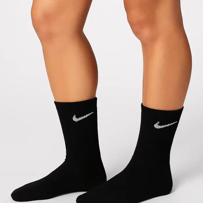 NIKE Logo chaussettes de sport paquet de 3 évacuant l'humidité respirant rembourré soutien athlétique équipage unisexe SX7664-010