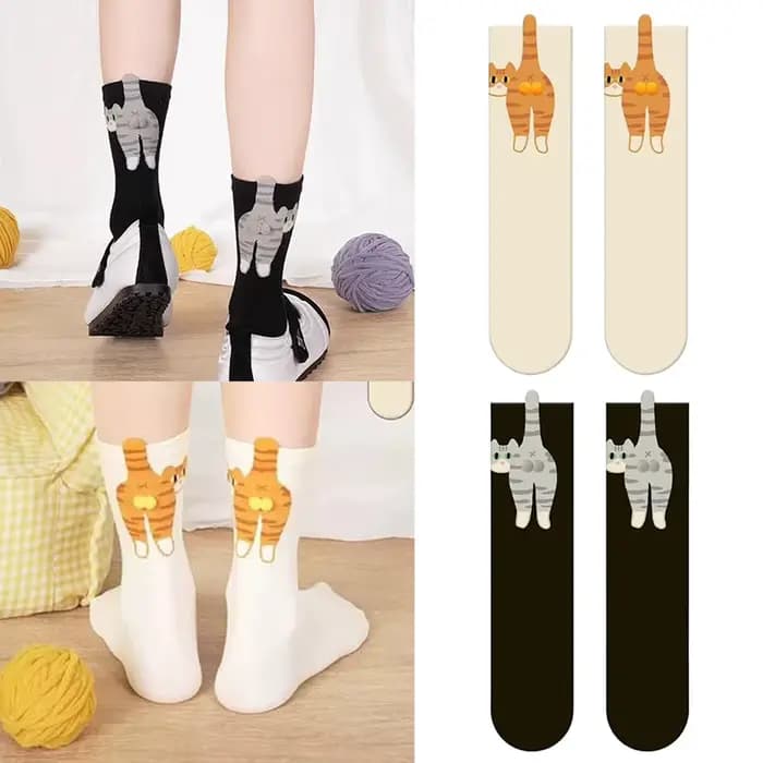 Chaussettes uniques avec boules de chat 3d