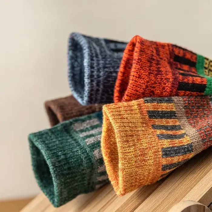 5 paires de chaussettes d'hiver pour femmes - chaussettes tricotées