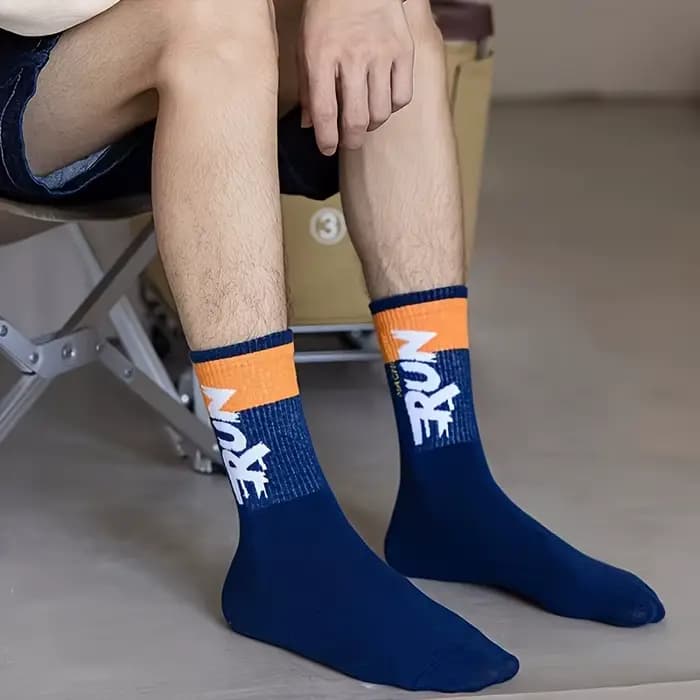 5/10 paires de chaussettes mi-hautes pour hommes