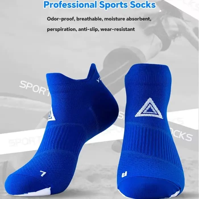 Chaussettes de course marathon homme femme, chaussettes de sport professionnelles, chaussettes de fitness épaisses et rembourrées, chaussettes courtes basses type bateau