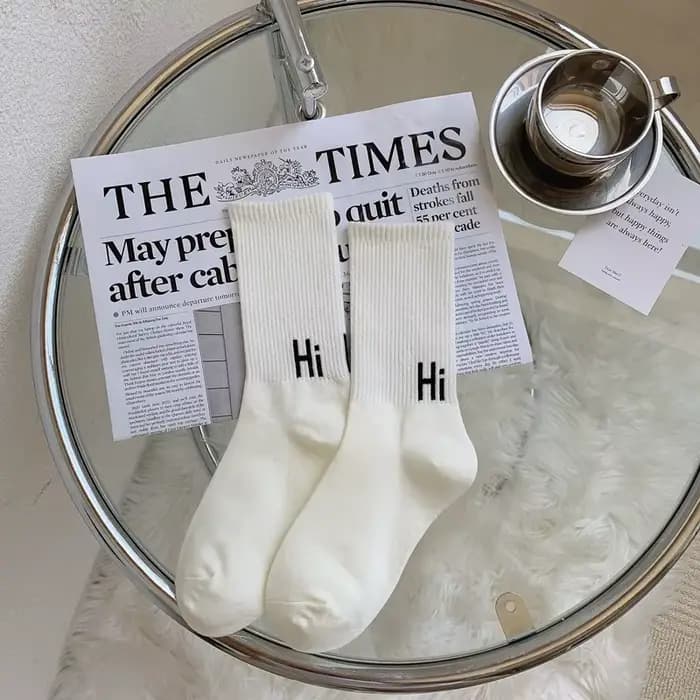 Chaussettes mi-tube en coton pour femmes