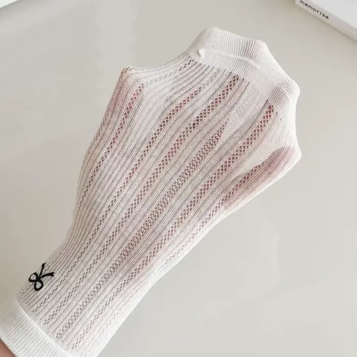 Chaussettes en coton avec nœud brodé pour femmes
