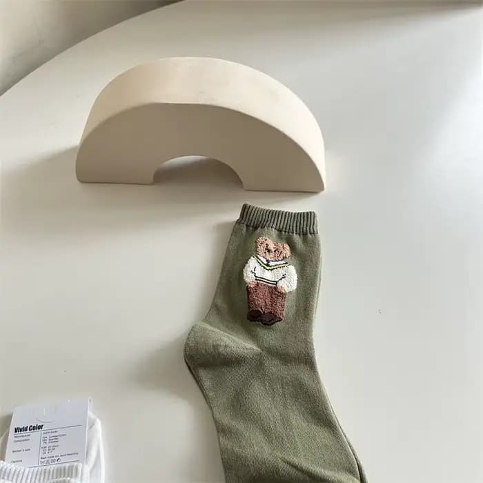 Chaussettes en coton mi-mollet pour femmes