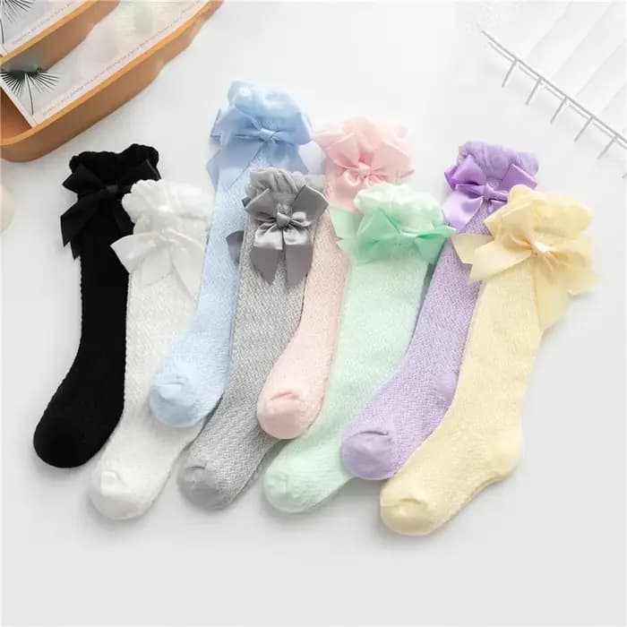 Chaussettes hauteur genou avec nœud papillon pour enfants, jambières pour tout-petits, chaussettes douces pour bébés filles, cadeau de fête, princesse, mignon, nouveau