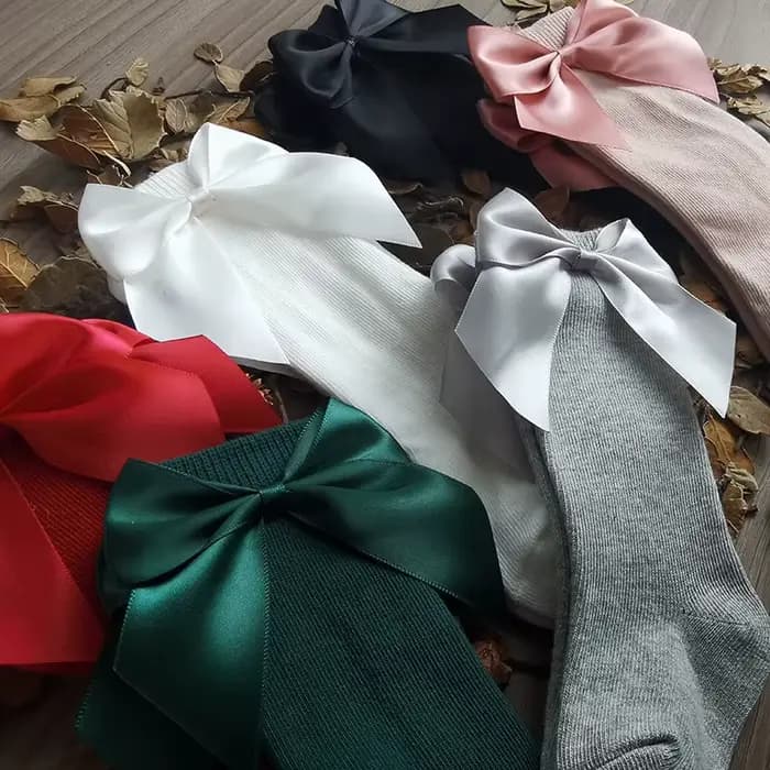 Chaussettes d'automne pour bébés filles de 0 à 5 ans, chaussettes de noël en coton rouge avec gros nœud, hautes, douces et mignonnes pour enfants de 0 à 5 ans