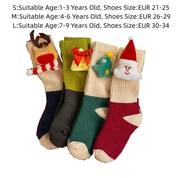 Chaussettes de noël en coton doux pour enfants