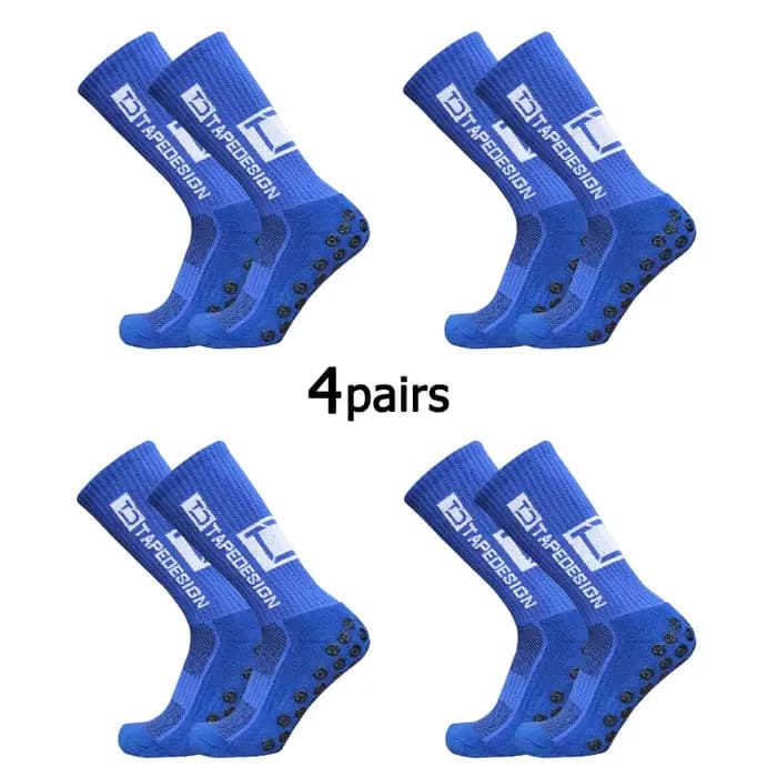 4 paires/lot 2024 nouveau ANTI SLIP Tapedesign chaussettes de Football mi-mollet antidérapant