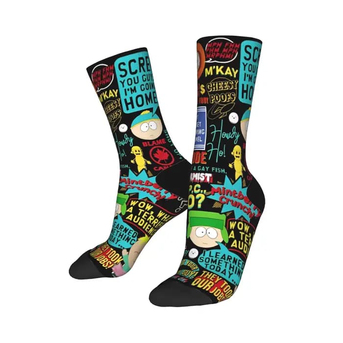 Souths Parks bas femmes hommes chaussettes confortables chaussettes drôles hiver course anti-dérapant motif chaussettes cadeau