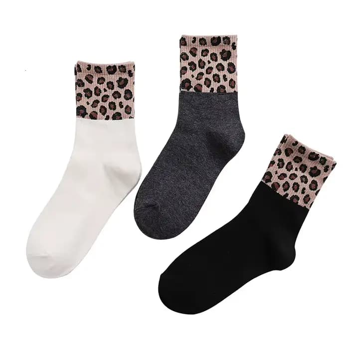 Chaussettes léopard rayées pour femmes