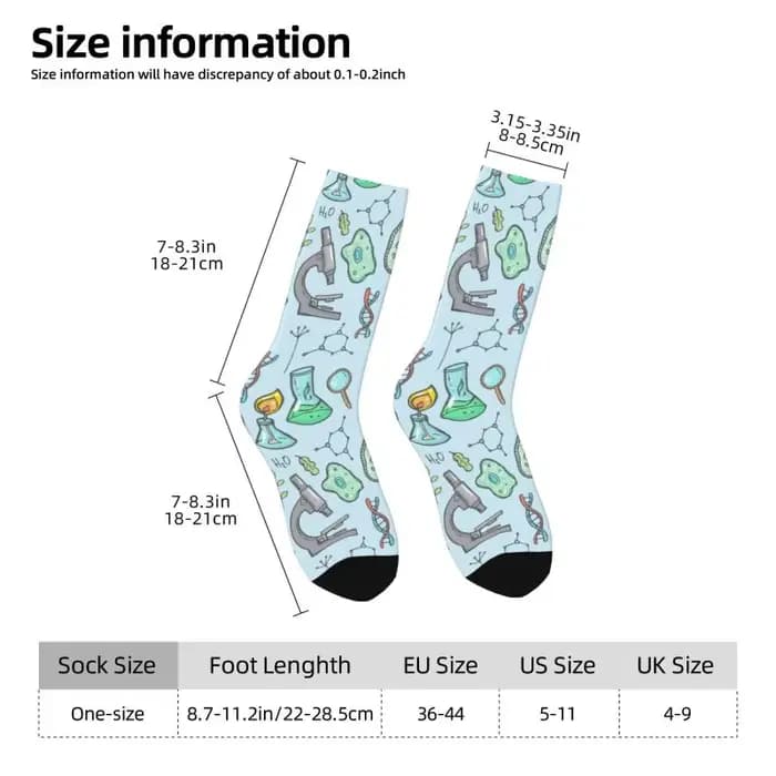 Chaussettes habillées personnalisées de biologie et de chimie pour hommes et femmes