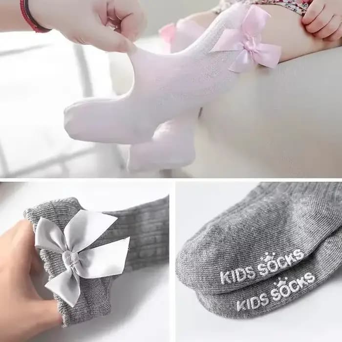 Chaussettes Tube hautes avec nœud papillon rouge