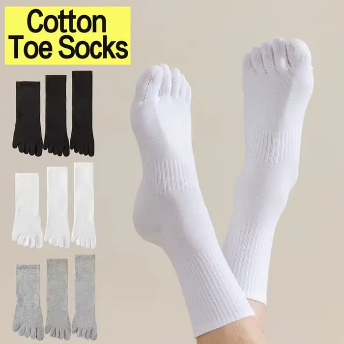 3 paires de chaussettes à bout en coton pour hommes