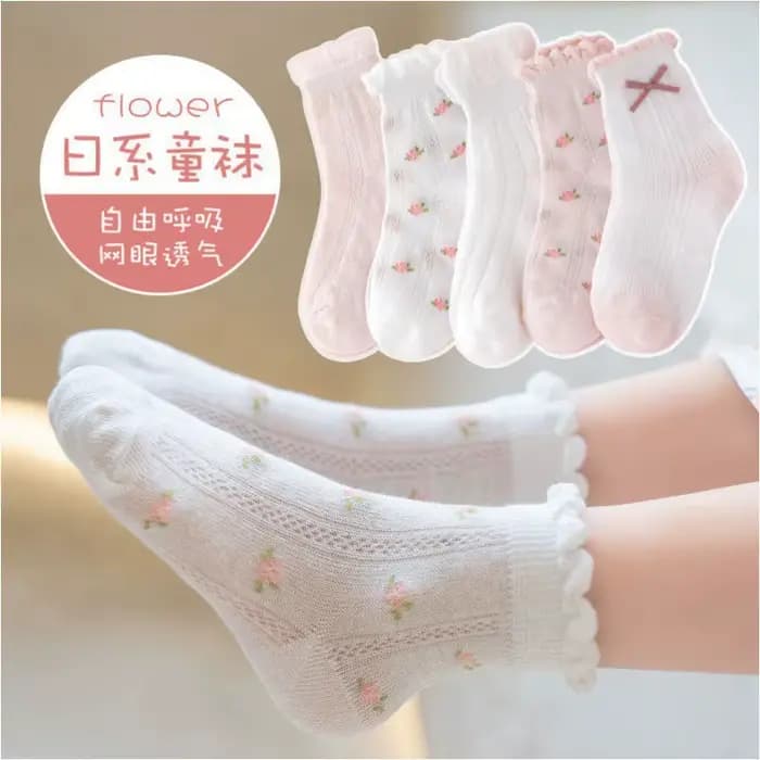 5 paires/lot couleur Pure doux respirant coton enfants chaussettes d'école filles garçons décontracté gris noir blanc