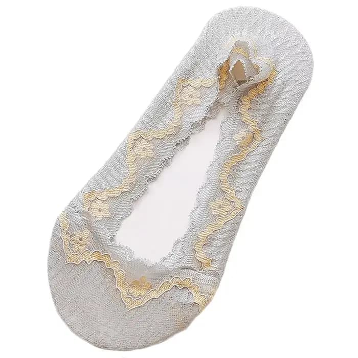Chaussettes en dentelle bicolore pour femme