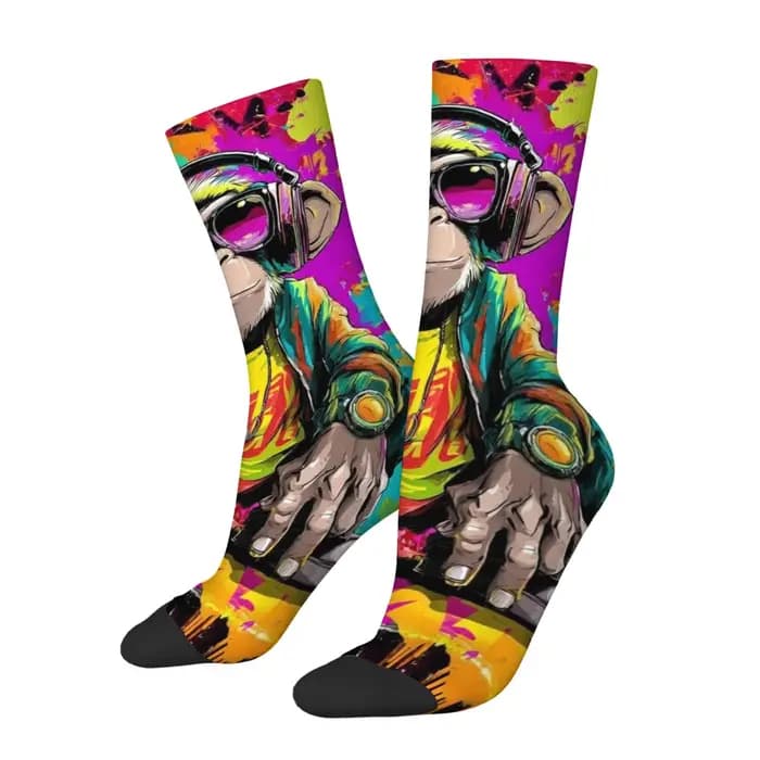 Chaussettes pour hommes Street Graffiti Hip-Hop Monkey