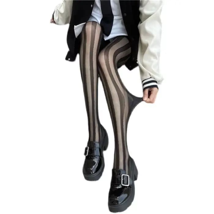 Cuisse rayée bas hauts collants Lingerie bonneterie Ultra-mince