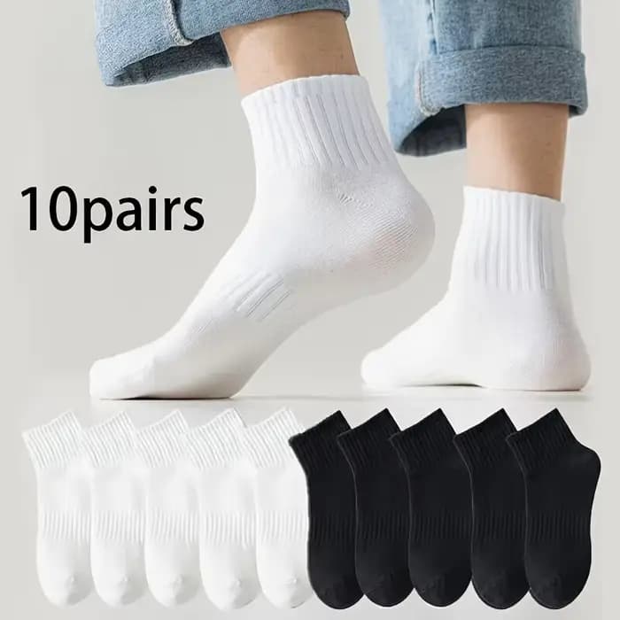 Chaussettes de sport mi-mollet blanches pour hommes