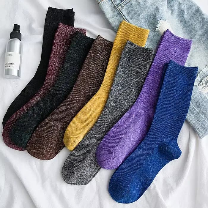 Chaussettes brillantes à paillettes pour femmes