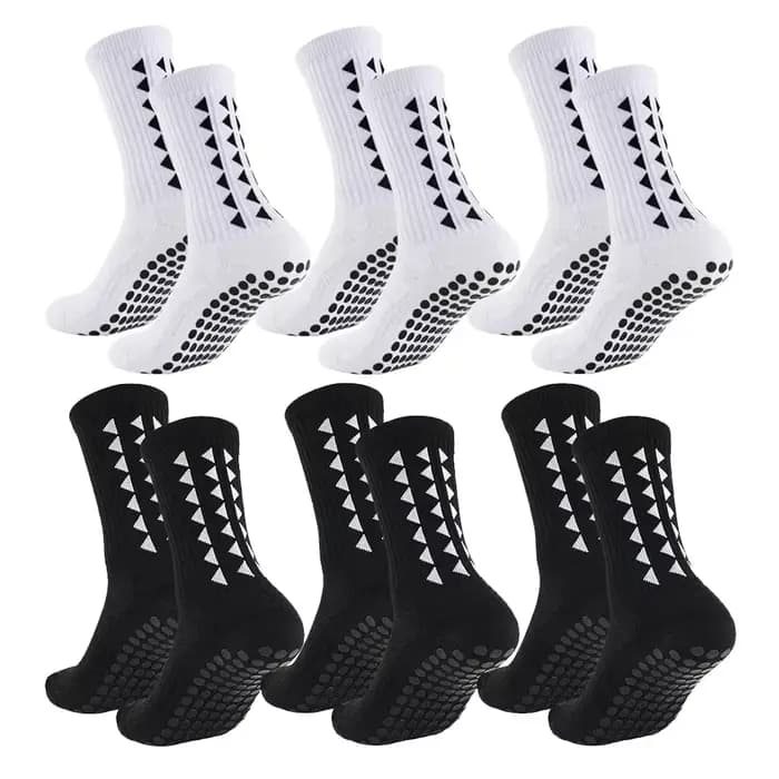 6 paires de chaussettes de sport antidérapantes pour hommes et femmes, chaussettes de football, chaussettes de rugby, chaussettes de cyclisme, chaussettes de course à pied, chaussettes d'exercice, cha