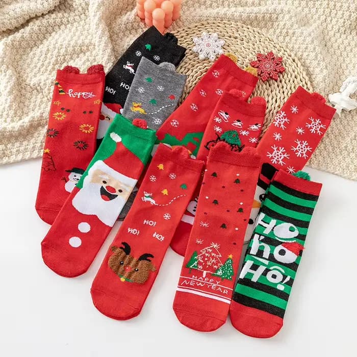 2 paires de chaussettes de noël amusantes
