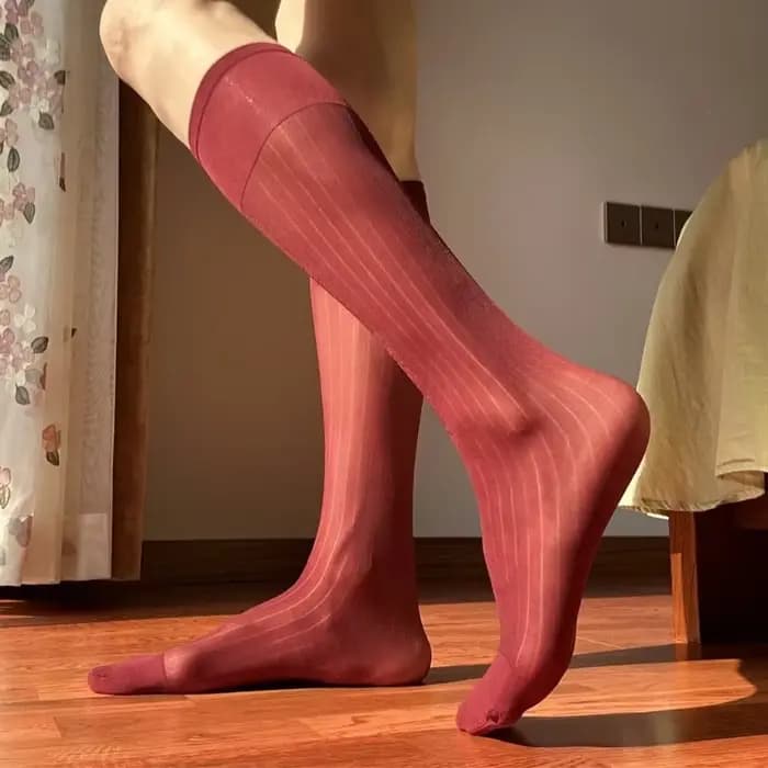 Chaussettes costume en soie fine pour hommes