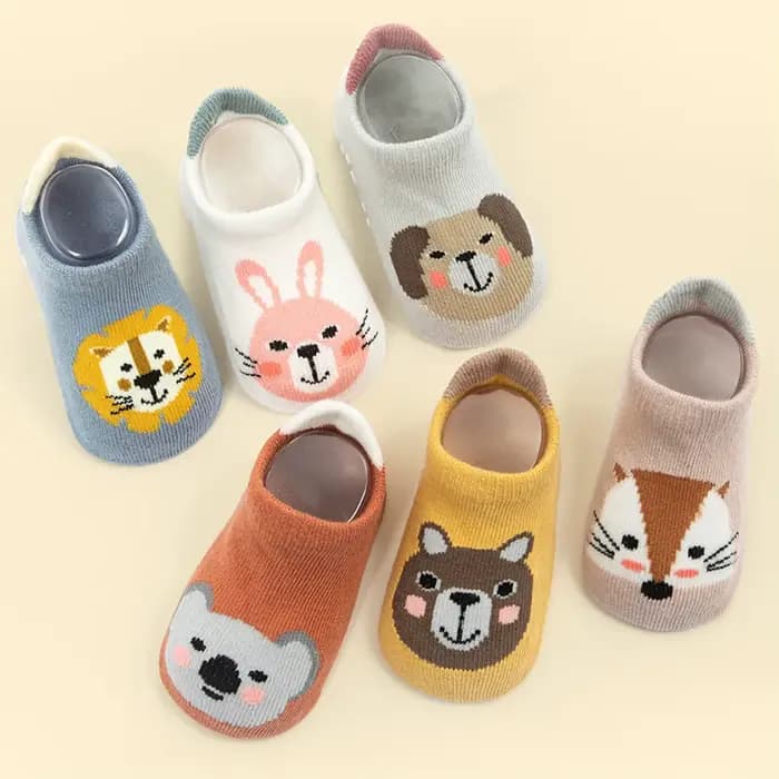Chaussettes bateau antidérapantes en coton pour bébé