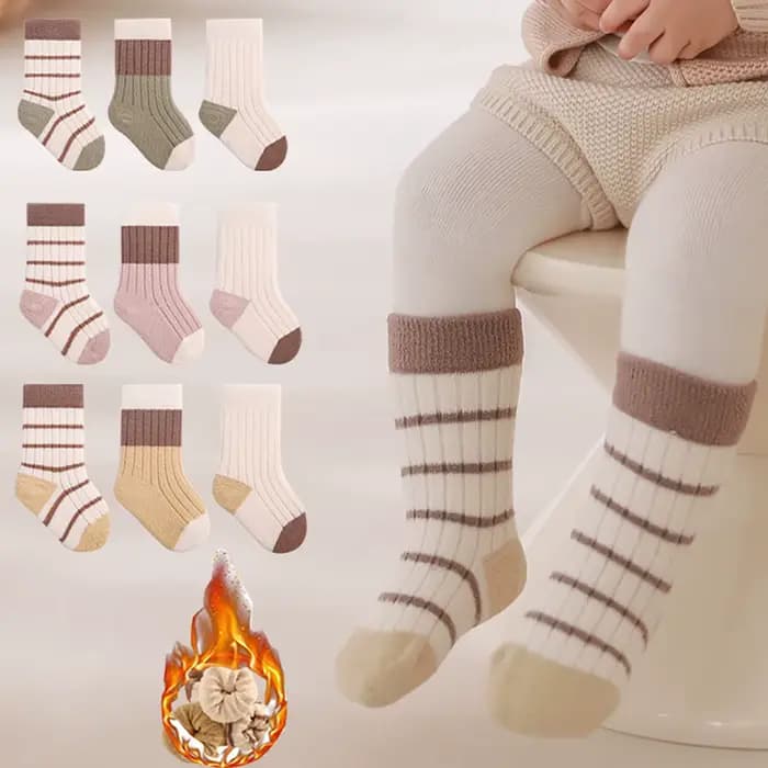 3 paires de chaussettes en peluche pour bébé