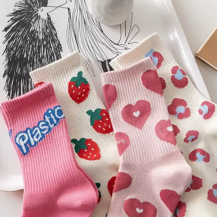 4 paires de chaussettes Saint-Valentin pour femmes