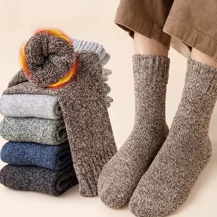 1/5 paires de chaussettes d'hiver en laine mérinos pour hommes
