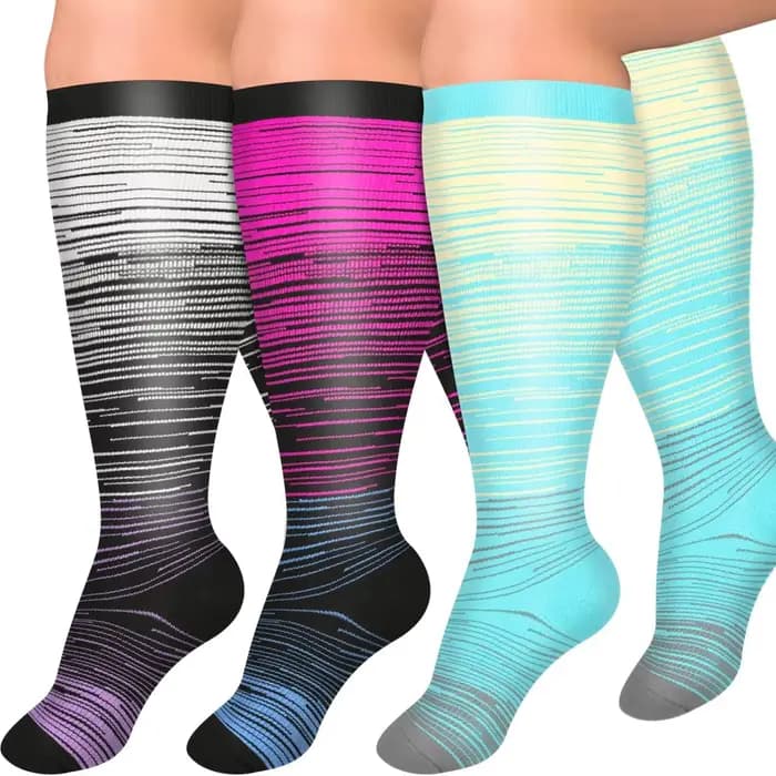 Chaussettes de compression grande taille pour femmes et hommes