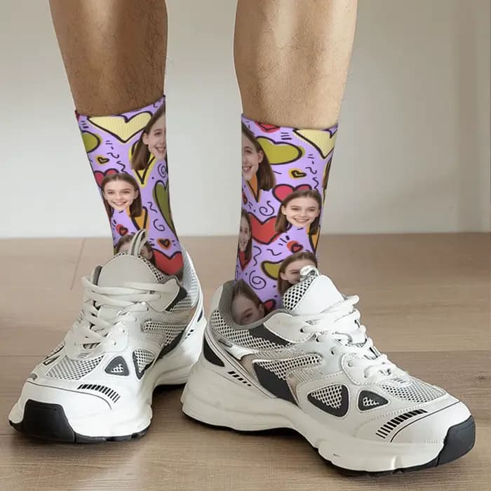 Chaussettes personnalisées en forme de visage