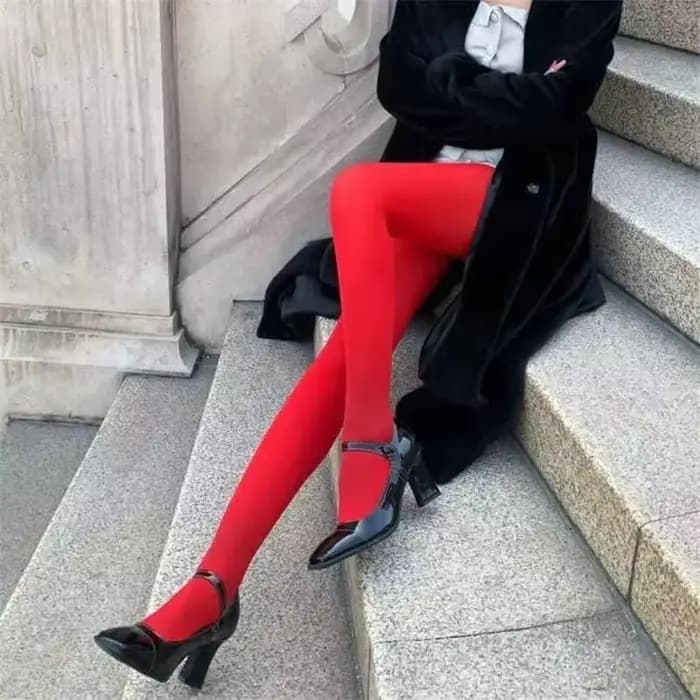Collants Sexy rouges automne hiver bas minces