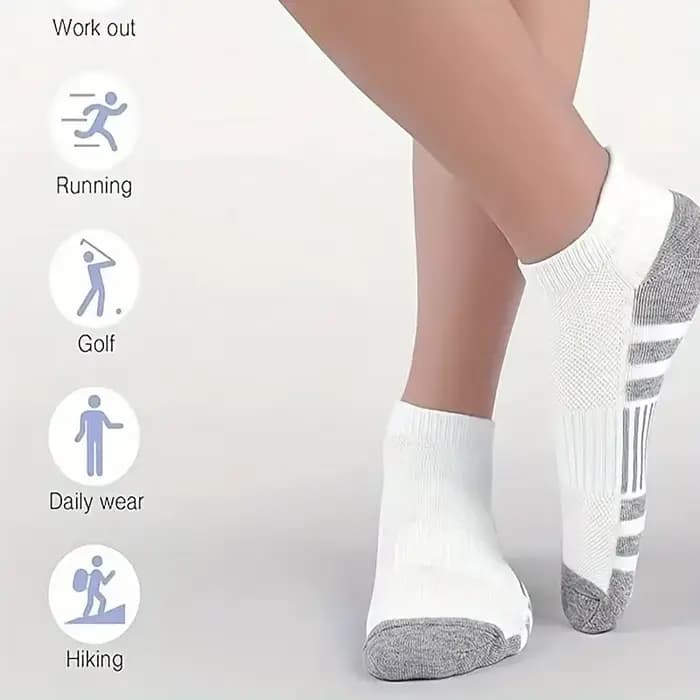 6/12 paires de chaussettes de course confortables et rembourrées, légères, évacuant l'humidité, respirantes, coupe basse, languettes antidérapantes